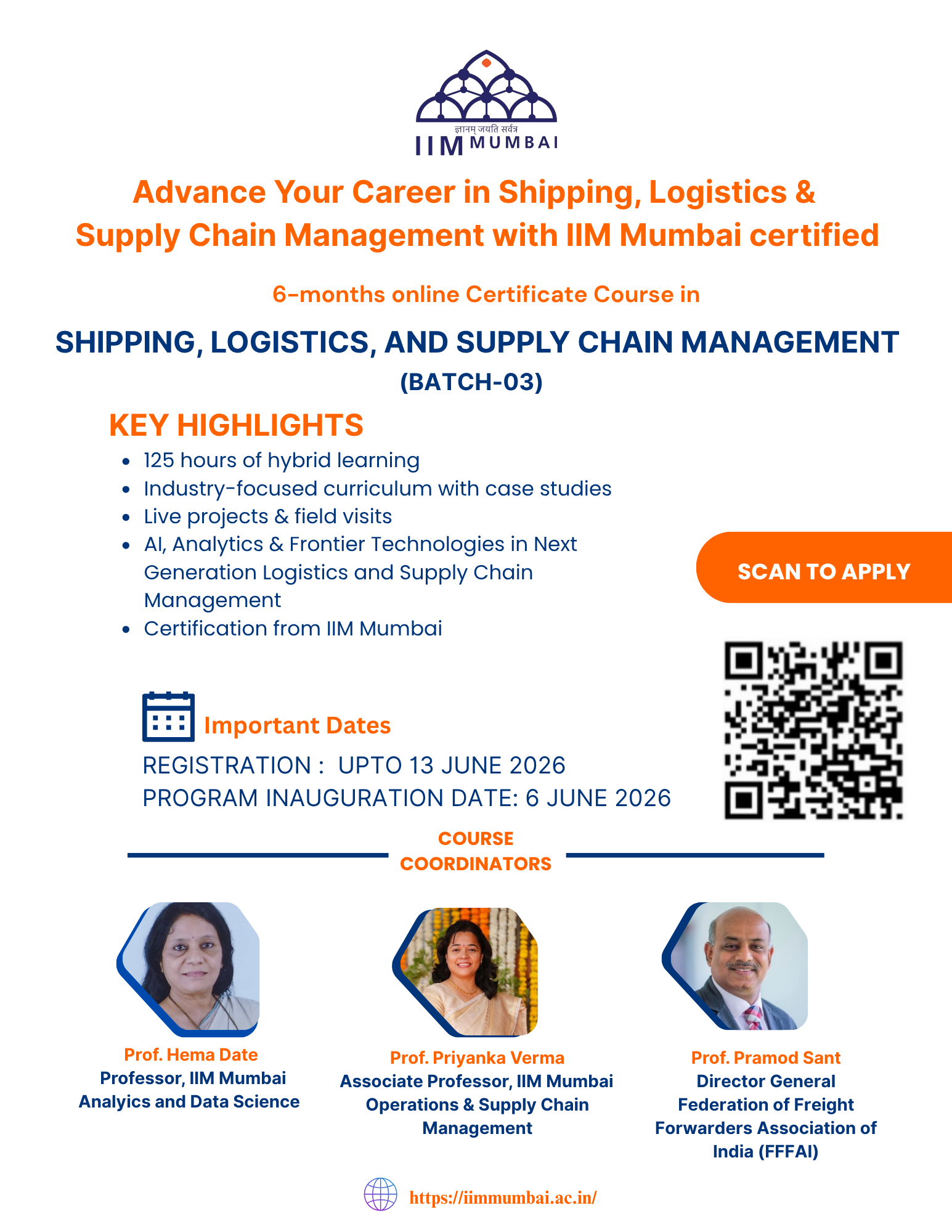 Certificate course in Shipping, Logistics and Supply Chain Management
